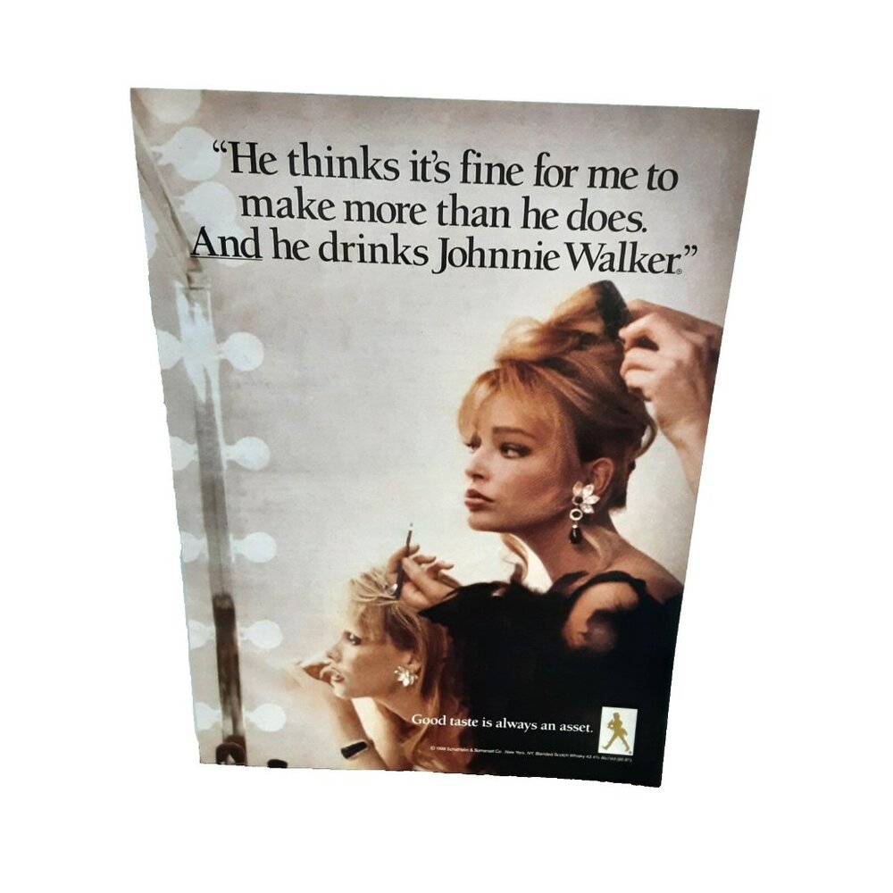 1989 Johnnie Walker Whisky Always An Asset Original Print Ad Vintage 80s